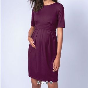 Seraphine Burgundy Maternity & Nursing Dress
